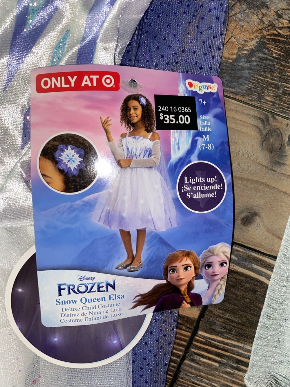 Disney Elsa Light-Up Dress in White and Blue size medium 7-8